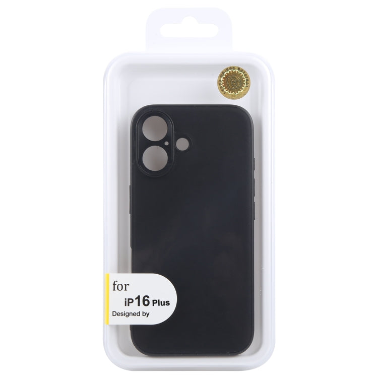 For iPhone 16 Plus GEBEI Plain Leather TPU Hybrid PU Phone Case(Black) - free shipping - PMC Jewellery - Order now!