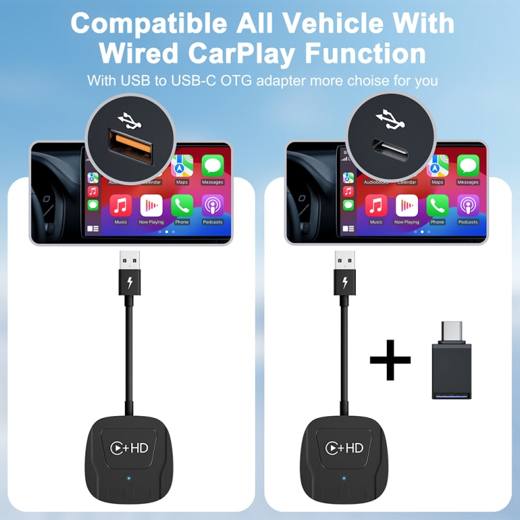USB and HDMI Wired to Wireless CarPlay Auto Adapter, Specification:Square(White) - free shipping - PMC Jewellery - Order now!