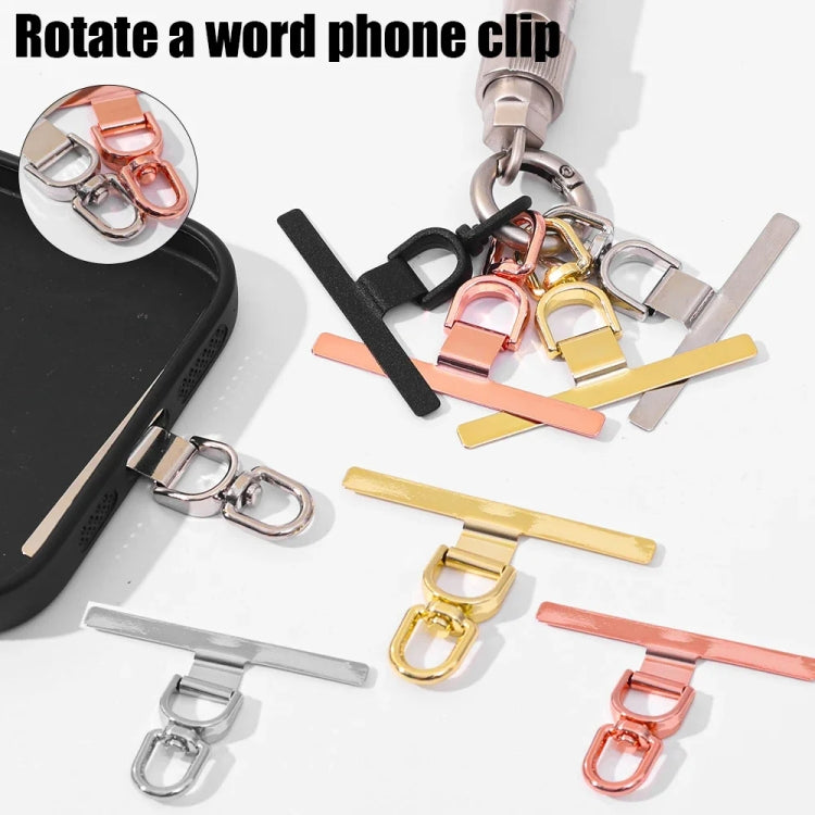 360 Degree Rotation T-shape Metal Mobile Phone Lanyard Fixing Gasket(Silver) - free shipping - PMC Jewellery - Order now!