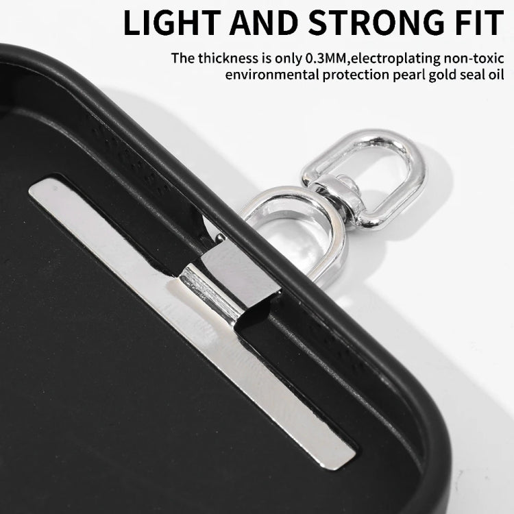360 Degree Rotation T-shape Metal Mobile Phone Lanyard Fixing Gasket(Silver) - free shipping - PMC Jewellery - Order now!