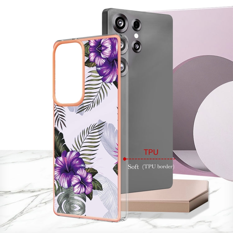 For Samsung Galaxy S25 Ultra 5G Electroplating IMD TPU Phone Case(Purple Flower) - Galaxy S25 Ultra 5G Cases by PMC Jewellery | Online Shopping South Africa | PMC Jewellery | Buy Now Pay Later Mobicred