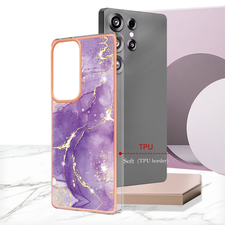 For Samsung Galaxy S25 Ultra 5G Electroplating Marble Pattern Dual-side IMD TPU Shockproof Phone Case(Purple 002) - Galaxy S25 Ultra 5G Cases by PMC Jewellery | Online Shopping South Africa | PMC Jewellery | Buy Now Pay Later Mobicred
