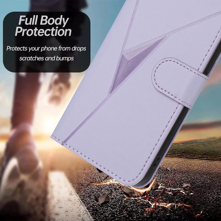For iPhone 17 Air Triangle Pattern Buckle Clasp Leather Phone Case(Light Purple) - free shipping - PMc TechLife - Order now!