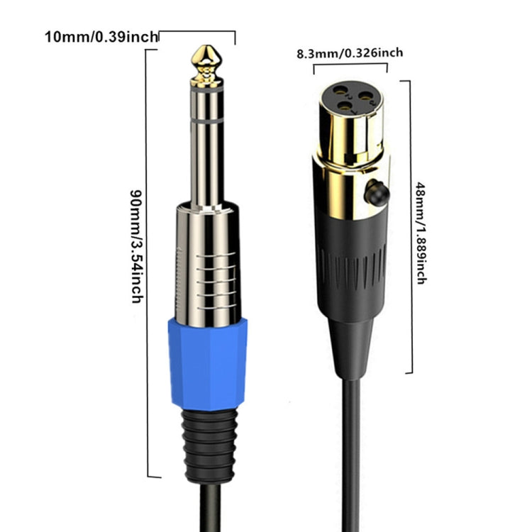 Mini 3 Pin XLR to 6.35mm Stereo Microphone Aux Audio Cable Coiled Adapter Cable, Length: 0.5m(Black) - Microphone Audio Cable & Connector by PMC Jewellery | Online Shopping South Africa | PMC Jewellery | Buy Now Pay Later Mobicred