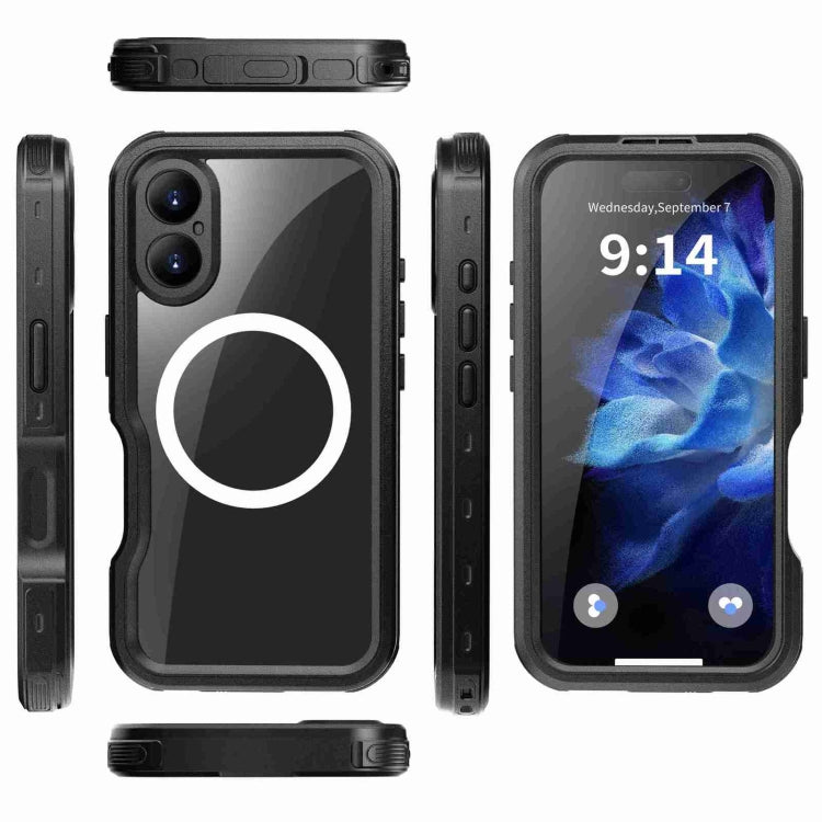 For iPhone 16 RedPepper IP68 Waterproof Triple-proof MagSafe Phone Case(Black) - free shipping - PMC Jewellery - Order now!