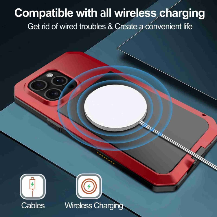 For iPhone 16 Pro Max RedPepper Triple-proof Metal Phone Case(Red)