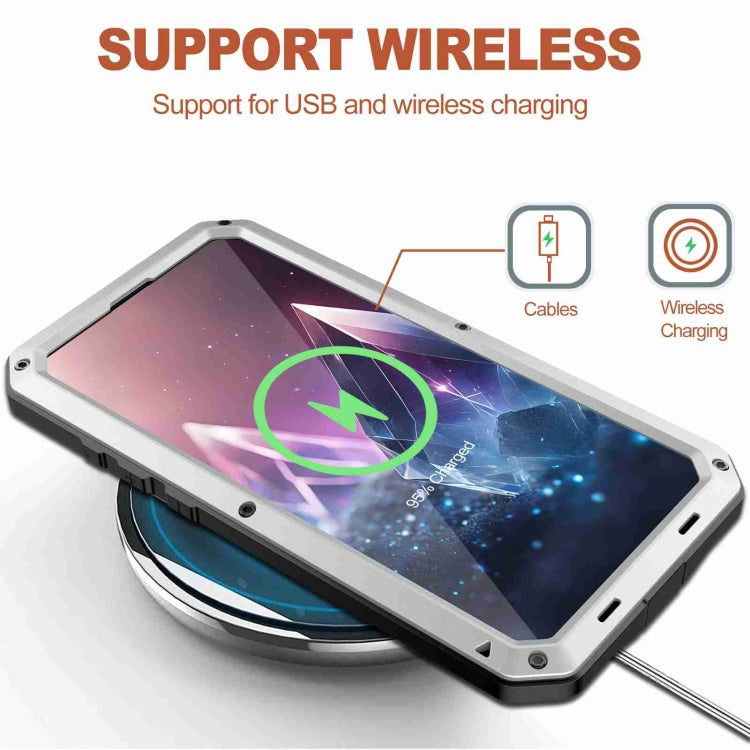 For iPhone 16 RedPepper Triple-proof Metal Phone Case(Silver)