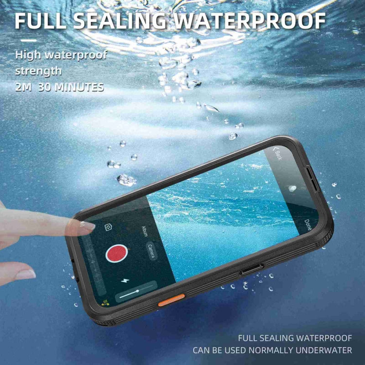 For iPhone 16 RedPepper IP68 Water-resistant Triple-proof MagSafe Phone Case(Black)