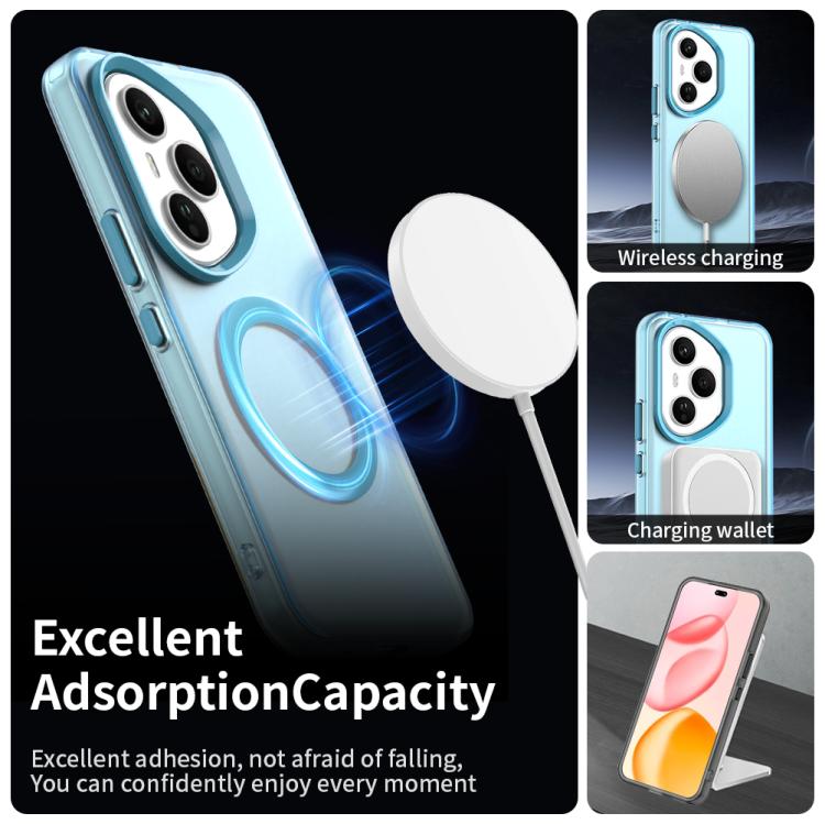 For Honor 400 Pro Global 160.8mm Candy Magsafe PC Hybrid TPU Phone Case(Blue)