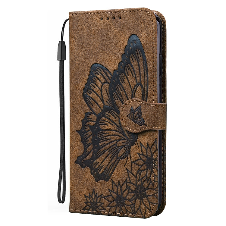 For Samsung Galaxy S25+ 5G Retro Skin Feel Butterflies Embossing Horizontal Flip Leather Phone Case(Brown)