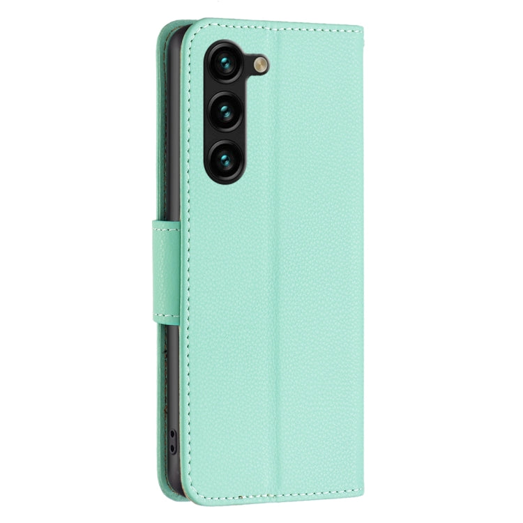For Samsung Galaxy S25+ 5G Litchi Texture Pure Color Flip Leather Phone Case(Green)