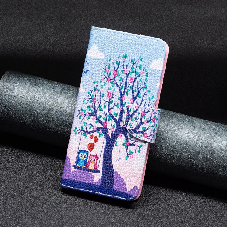 For Samsung Galaxy S25+ 5G Colored Drawing Pattern Leather Phone Case(Owl)