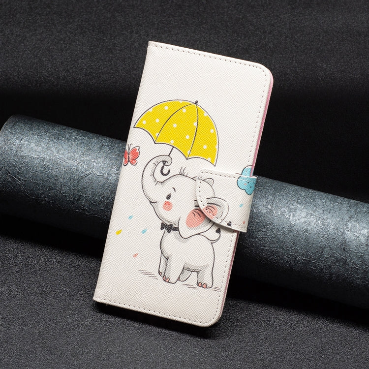 For Samsung Galaxy S25 5G Colored Drawing Pattern Leather Phone Case(Umbrella Elephant)