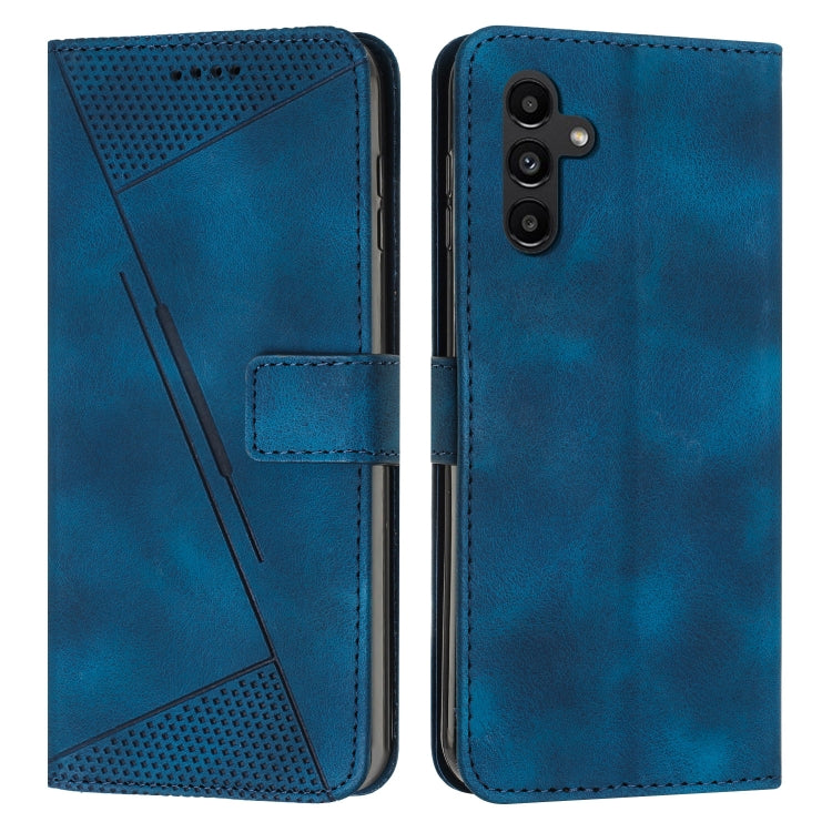 For Samsung Galaxy S25+ / S24+ 5G 5G Dream Triangle Leather Phone Case with Long Lanyard(Blue)