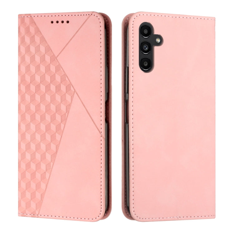 For Samsung Galaxy S25+ / S24+ 5G Diamond Splicing Skin Feel Magnetic Leather Phone Case(Rose Gold)