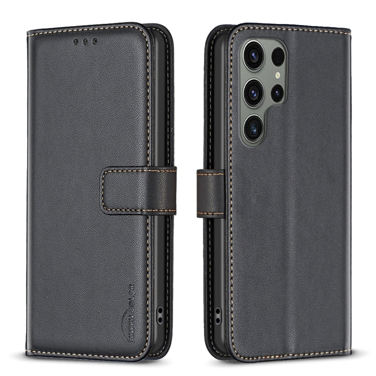 For Samsung Galaxy S25 Ultra 5G Magnetic Buckle Leather Phone Case(Black)
