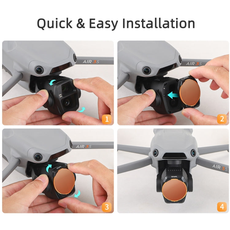 For DJI Air 3S Sunnylife Camera Lens Filter, Filter:4 in 1 ND8-64 - free shipping - PMC Jewellery - Order now!