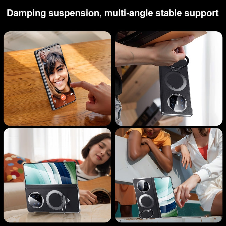 For Huawei Mate X5 / X3 SULADA Top Grain Leather MagSafe Magnetic Holder Phone Case(Purple) - free shipping - PMC TechLife - Order now!