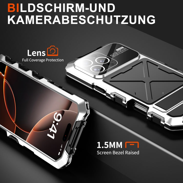 For iPhone 16 Pro R-JUST Life Water-resistant Dustproof Shockproof Phone Case(Silver)