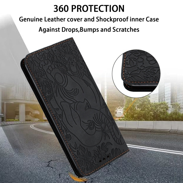 For Samsung Galaxy S25+ 5G Retro Elephant Embossed Leather Phone Case(Black) - Galaxy S25+ 5G Cases by PMC Jewellery | Online Shopping South Africa | PMC Jewellery | Buy Now Pay Later Mobicred