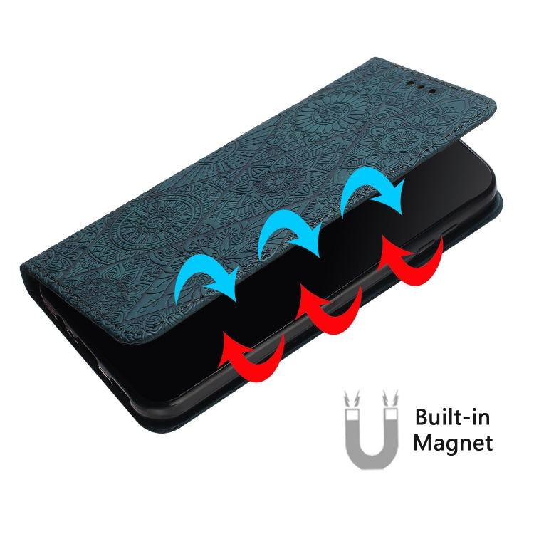 For Samsung Galaxy S25 5G Ethnic Embossed Adsorption Leather Phone Case(Blue) - Galaxy S25 5G Cases by PMC Jewellery | Online Shopping South Africa | PMC Jewellery | Buy Now Pay Later Mobicred