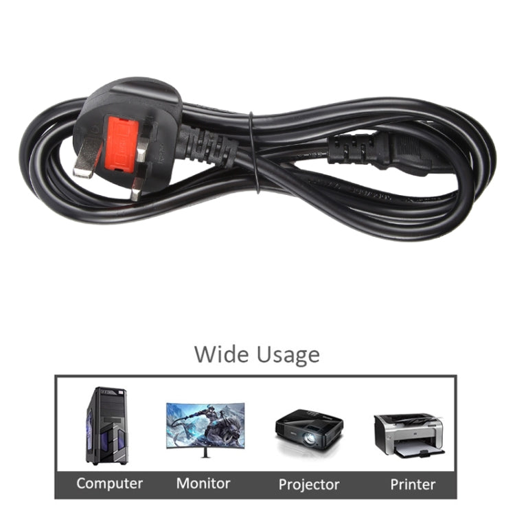 Big UK Plug Computer PC Power Cord 3 Pin Cable, Length:3m(Black)