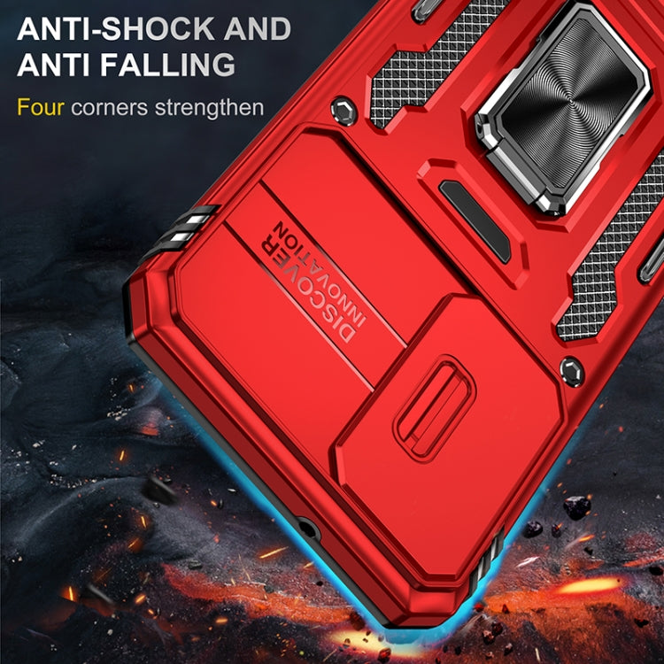 For Samsung Galaxy S25 5G Armor PC Hybrid TPU Camera Shield Phone Case(Red) - free shipping - PMC Jewellery - Order now!