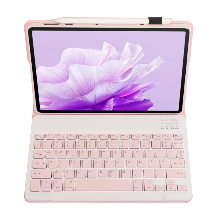 For Huawei MatePad 11.5 S 2024 AH20 Ultra-thin Detachable Bluetooth Keyboard Leather Tablet Case(Pink White)