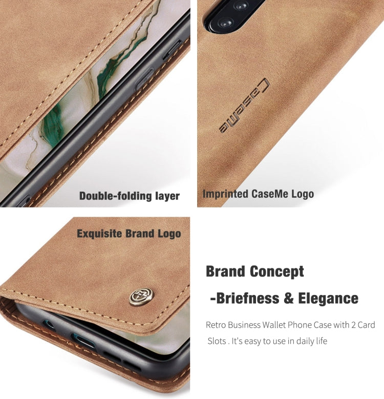 For OnePlus Nord CaseMe-013 Multifunctional Retro Frosted Horizontal Flip Leather Case with Card Slot & Holder & Wallet(Brown)