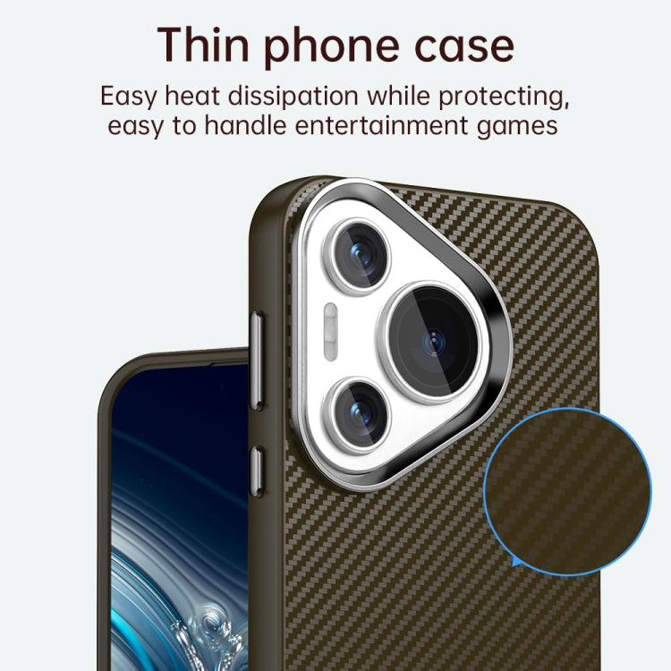 For Huawei Pura 70 Carbon Fiber Series IMD Phone Case(Brown)