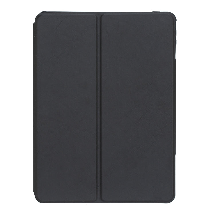 For iPad Pro 11 2024 YL13-A 360 Rotation Acrylic Transparent Round Keycap Bluetooth Keyboard Leather Case With Touch Control(Black)