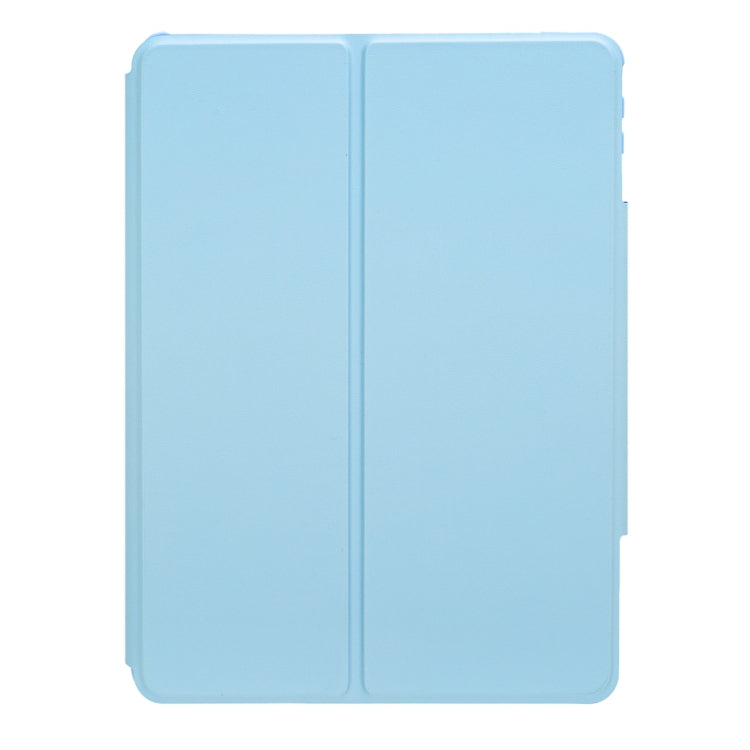 For iPad Pro 11 2024 YL13-A 360 Rotation Acrylic Transparent Round Keycap Bluetooth Keyboard Leather Case With Touch Control(Blue)