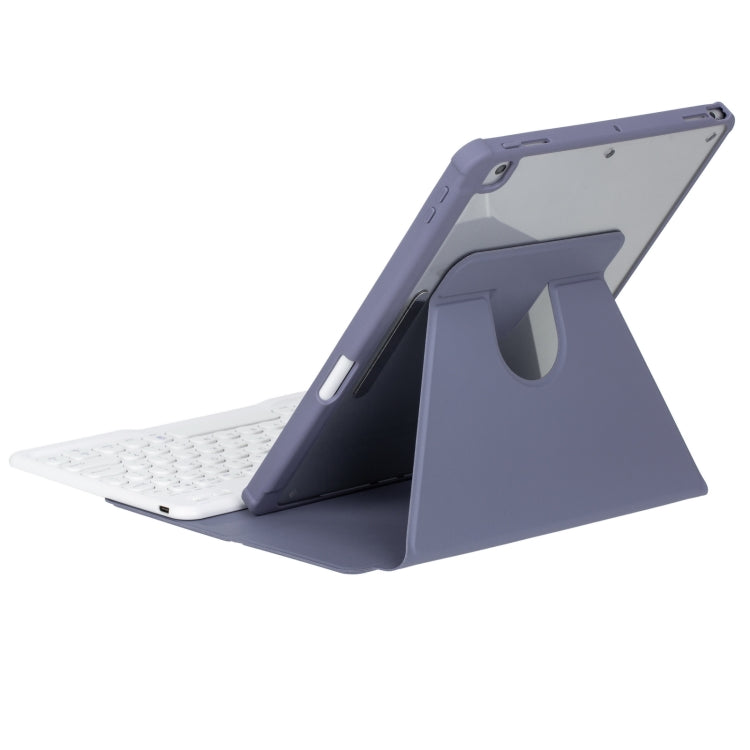 For iPad Pro 11 2024 YL13-A 360 Rotation Acrylic Transparent Round Keycap Bluetooth Keyboard Leather Case With Touch Control(Purple) - For iPad Pro by PMC Jewellery | Online Shopping South Africa | PMC Jewellery | Buy Now Pay Later Mobicred