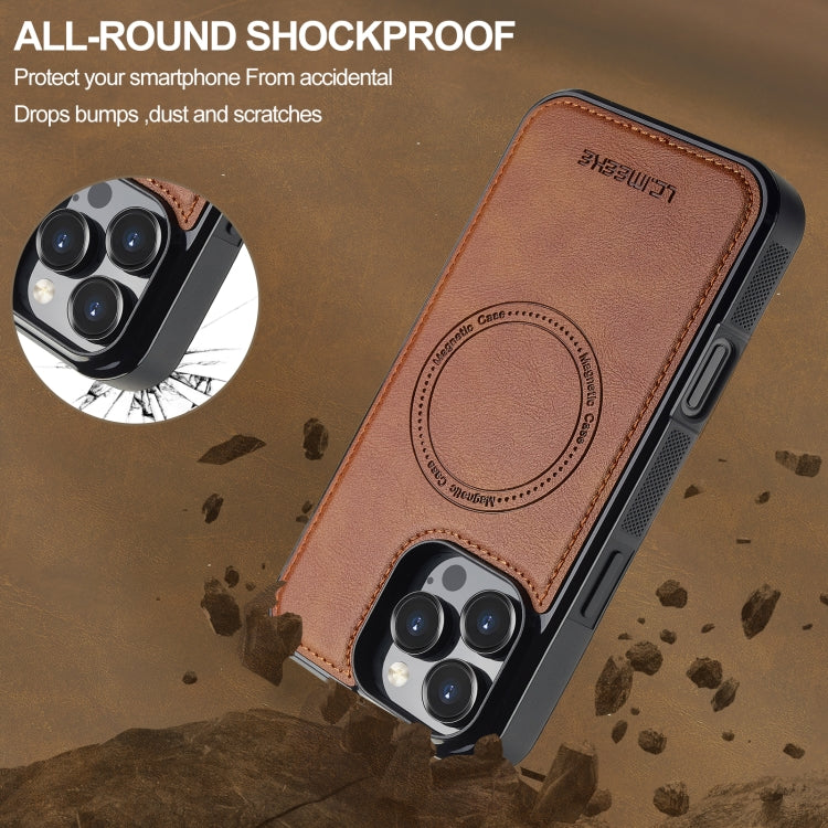For iPhone 16 Pro LC.IMEEKE Magsafe Phone Case(Brown)