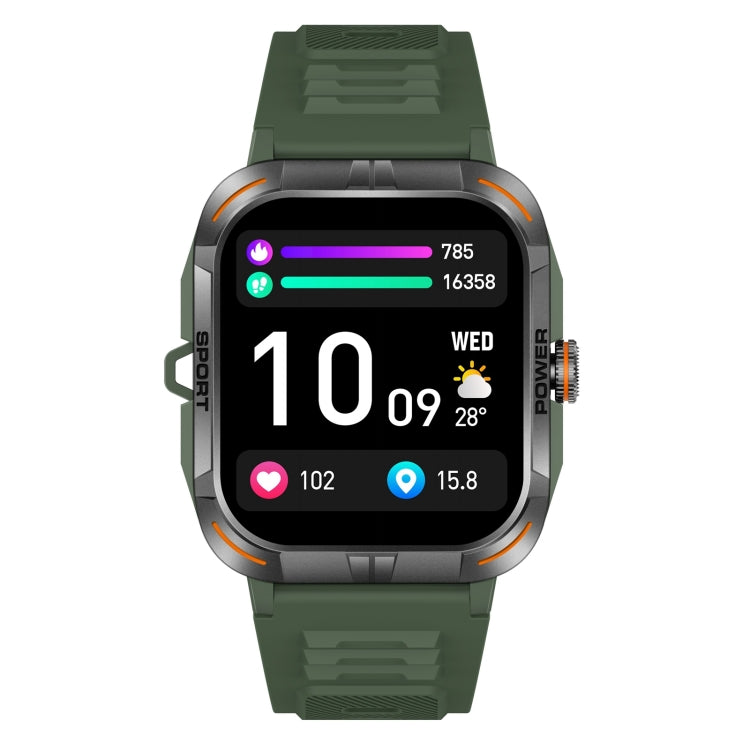 ZW69 1.97 inch AMOLED Outdoor Sports BT Call Smart Watch, Blood Oxygen / Heart Rate / Remote Photography / Sleep monitoring(Green)