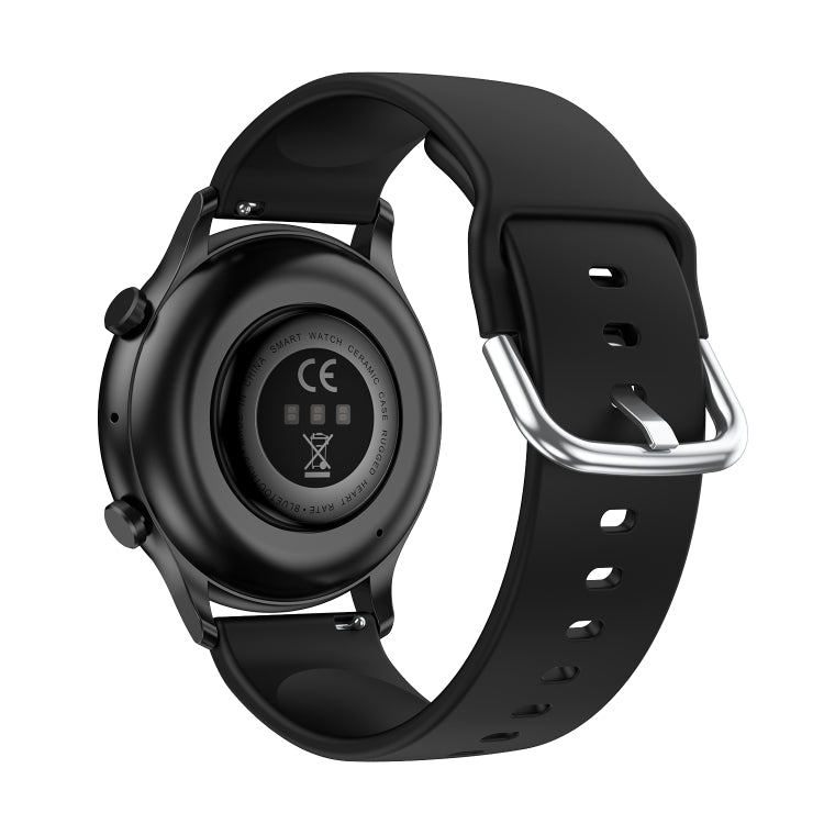 CY19 1.32 inch AMOLED Screen Silicone Strap Smart Watch, Blood Oxygen/Blood Pressure/Heart Rate(Black)