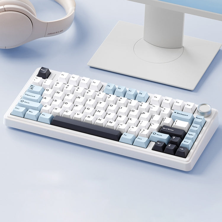 AULA F75 80 Keys Wired/2.4G/Bluetooth Three Model Customized RGB Mechanical Keyboard(Glacier Blue) - free shipping - PMC Jewellery - Order now!