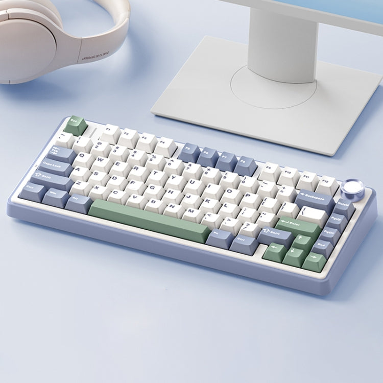 AULA F75 80 Keys Wired/2.4G/Bluetooth Three Model Customized RGB Mechanical Keyboard(Snow Spruce Green) - free shipping - PMC Jewellery - Order now!