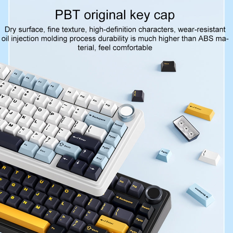 AULA F75 80 Keys Wired/2.4G/Bluetooth Three Model Customized RGB Mechanical Keyboard(Glacier Blue) - free shipping - PMC Jewellery - Order now!