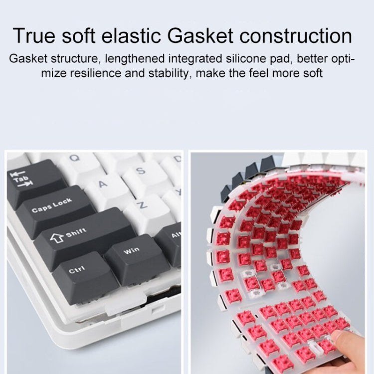 AULA F87 87 Keys Wired/2.4G/Bluetooth Three Model Customized RGB Mechanical Keyboard(Sea Salt Blue) - free shipping - PMC Jewellery - Order now!