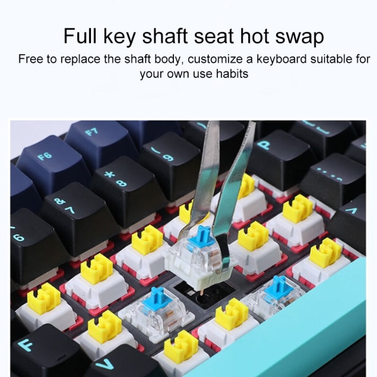 AULA F87 87 Keys Wired/2.4G/Bluetooth Three Model Customized RGB Mechanical Keyboard(Thunder Black) - free shipping - PMC Jewellery - Order now!