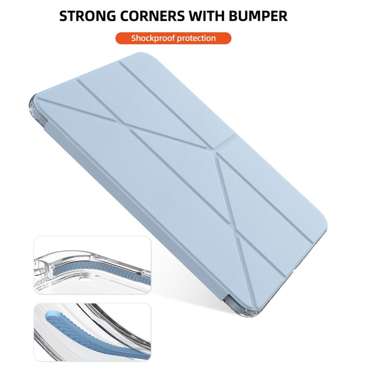 For iPad 2025 / 2022 mutural Y-Shape Deformation Leather Tablet Case(Ice Blue) - free shipping - PMC Jewellery - Order now!