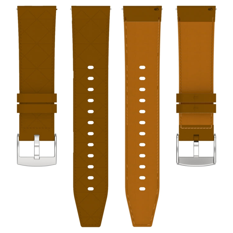 For Huawei Watch GT 5 / GT 5 Pro 46mm Square 22mm Leather Watch Band(Brown)