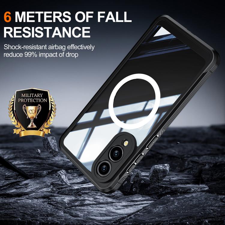 For Samsung Galaxy S25 Edge 5G RedPepper Tempered Glass MagSafe Phone Case(Black) - Galaxy S25 Edge 5G Cases by RedPepper | Online Shopping South Africa | PMC Jewellery | Buy Now Pay Later Mobicred