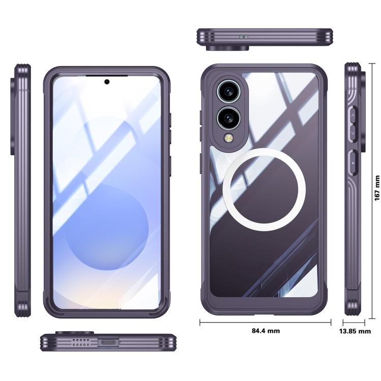For Samsung Galaxy S25 Edge 5G RedPepper Tempered Glass MagSafe Phone Case(Purple) - Galaxy S25 Edge 5G Cases by RedPepper | Online Shopping South Africa | PMC Jewellery | Buy Now Pay Later Mobicred