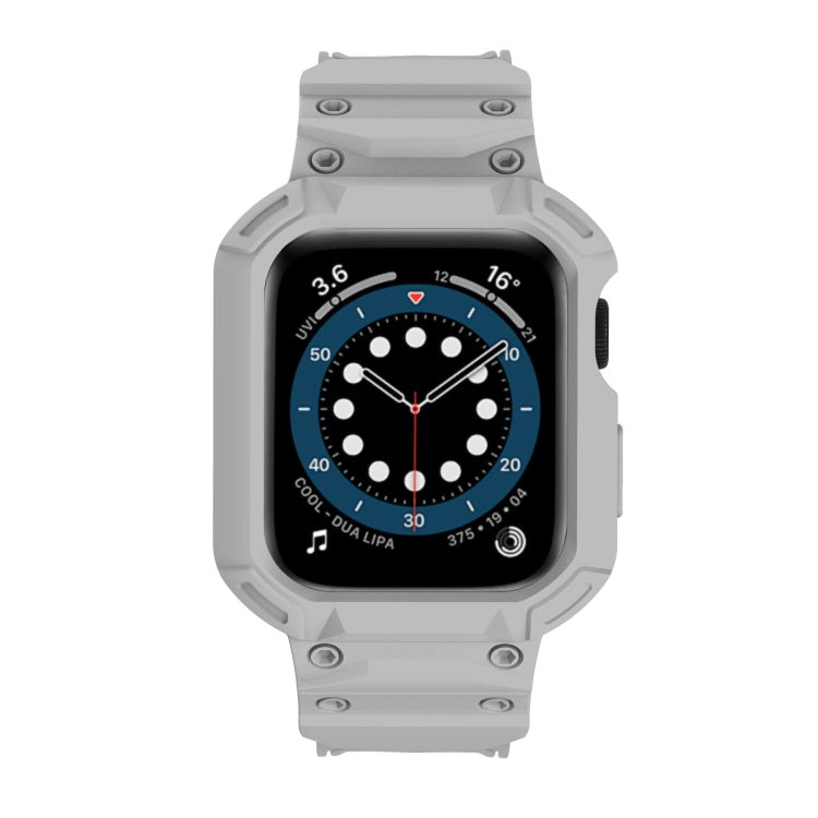 For Apple Watch Series 10 42mm Armor TPU Case Integrated Watch Band(Light Grey)