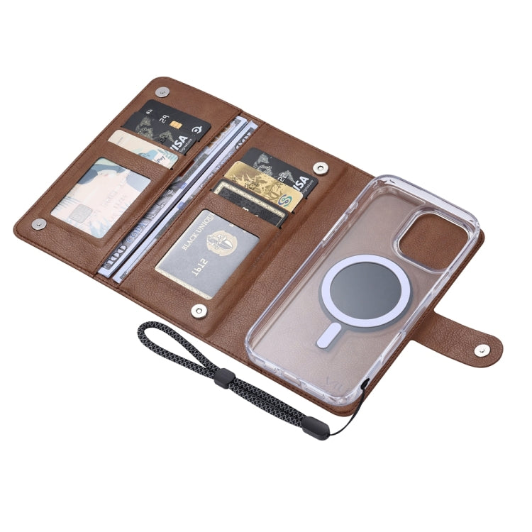 For iPhone 16 Pro ViLi GVS-C Series MagSafe Magnetic RFID Leather Flip Phone Case(Brown)