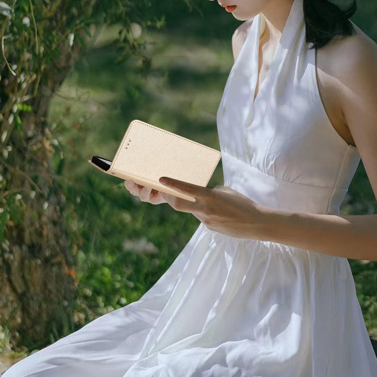 For Samsung Galaxy S25+ 5G Silk Texture Horizontal Flip Leather Phone Case(Gold) - Galaxy S25+ 5G Cases by PMC Jewellery | Online Shopping South Africa | PMC Jewellery | Buy Now Pay Later Mobicred