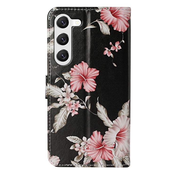 For Samsung Galaxy S25 5G Colored Drawing Marble Pattern Leather Phone Case(Azalea)