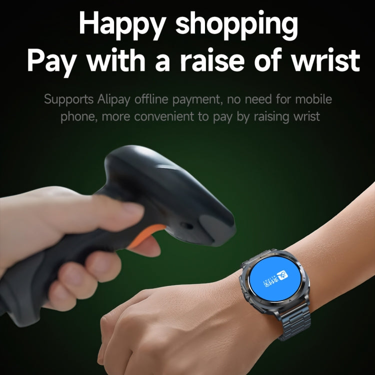 ET492 1.43 inch AMOLED Screen Steel Strap Smart Watch Supports ECG/Blood Sugar Monitoring(Black) - Smart Watches by PMC TechLife | Online Shopping South Africa | PMC TechLife | Buy Now Pay Later Mobicred